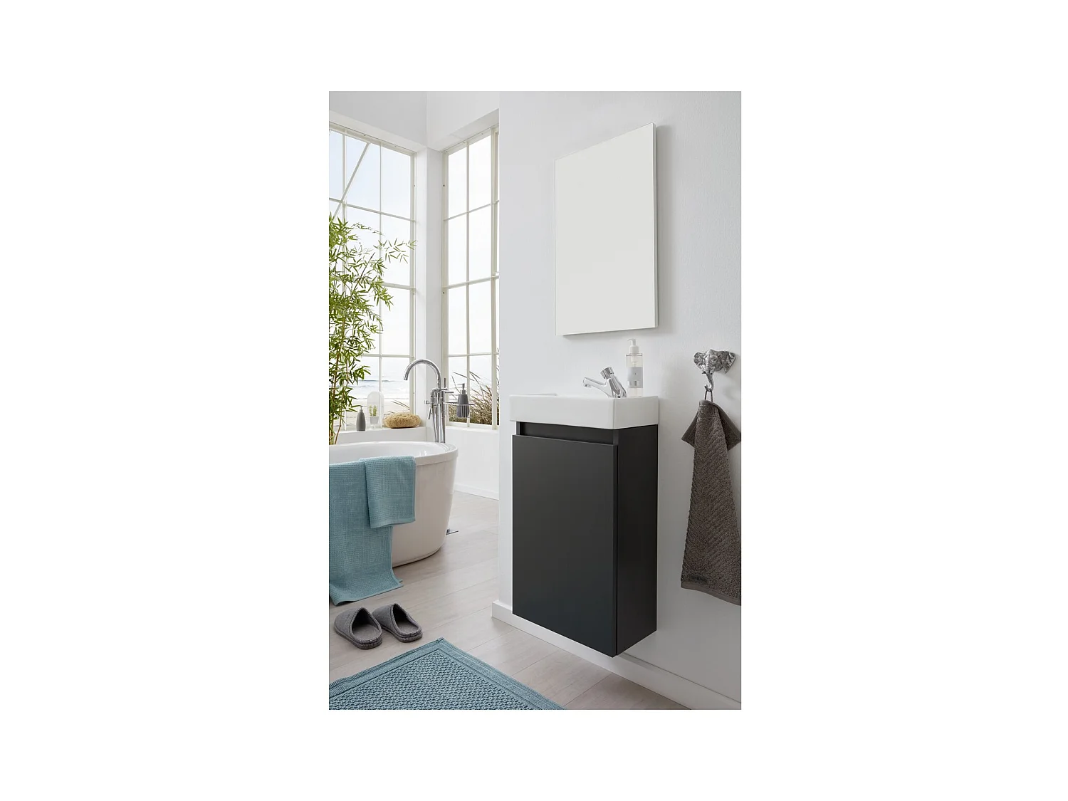 Ensemble de Meubles de Salle de Bain Champ, Gris, 39x21x60 cm, Seven Design