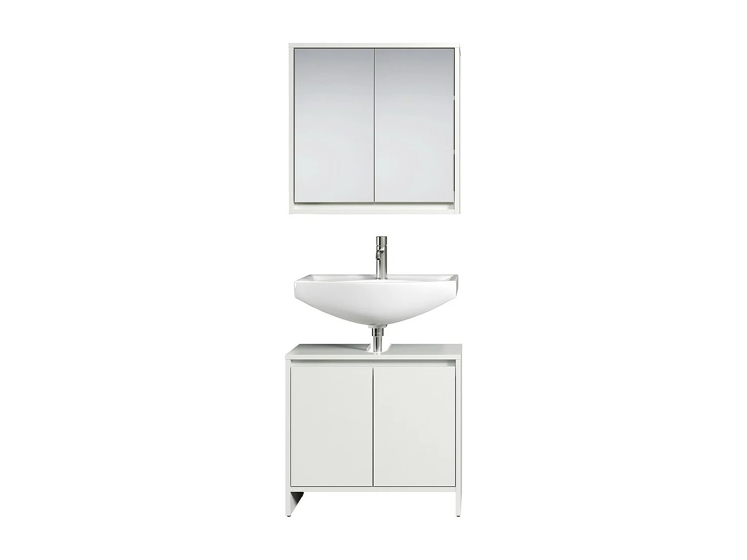 Ensemble de Meubles de Salle de Bain Basix, Blanc, 60x28x164 cm, Seven Design