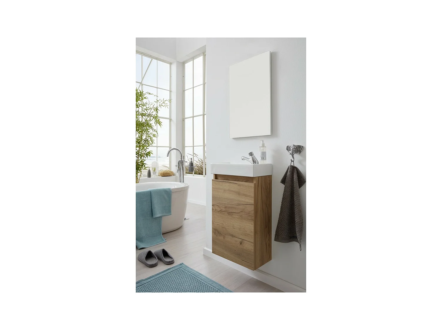 Ensemble de Meubles de Salle de Bain Champ, Marron, 39x21x60 cm, Seven Design