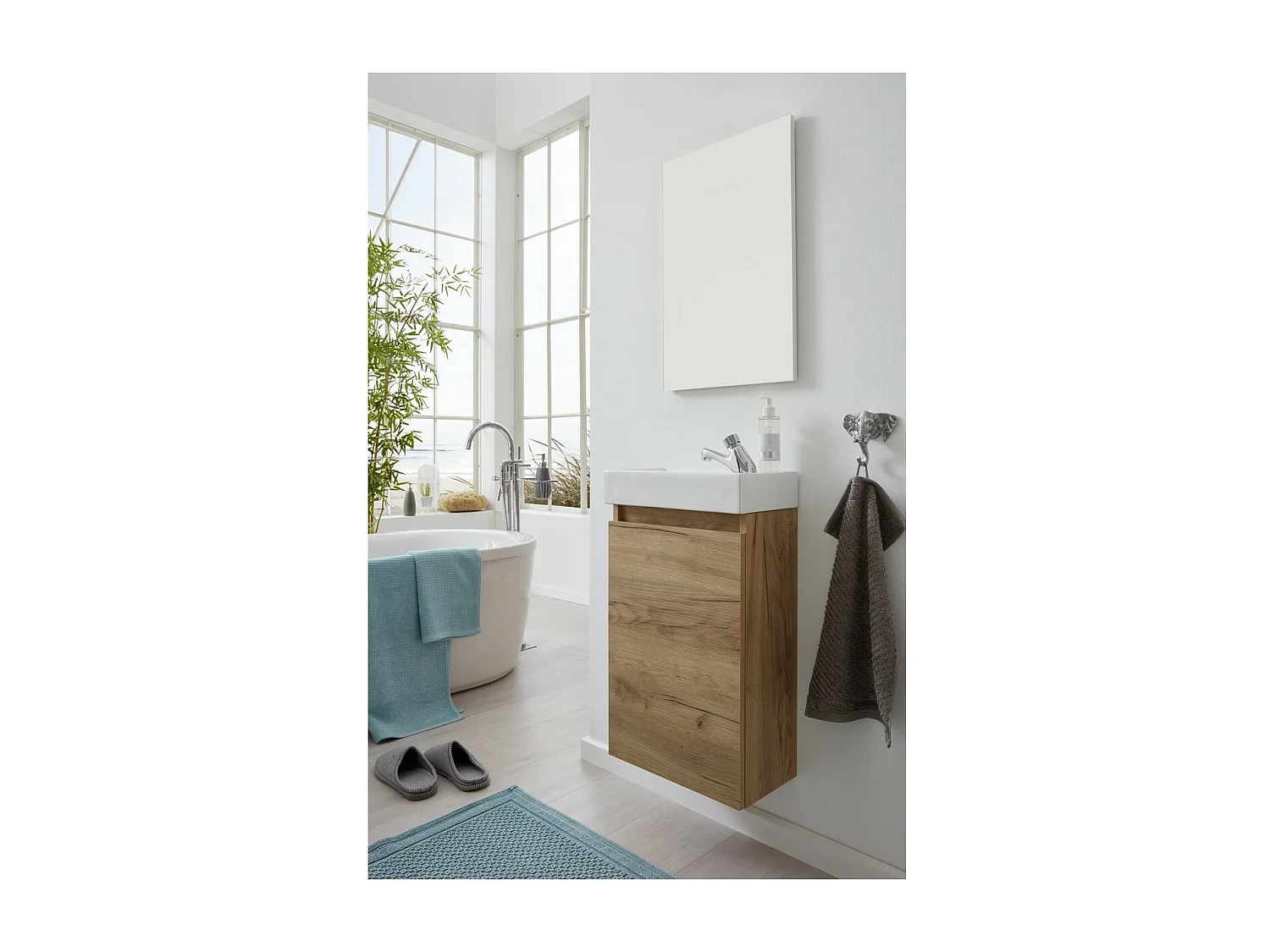 Ensemble de Meubles de Salle de Bain Champ, Marron, 39x21x60 cm, Seven Design