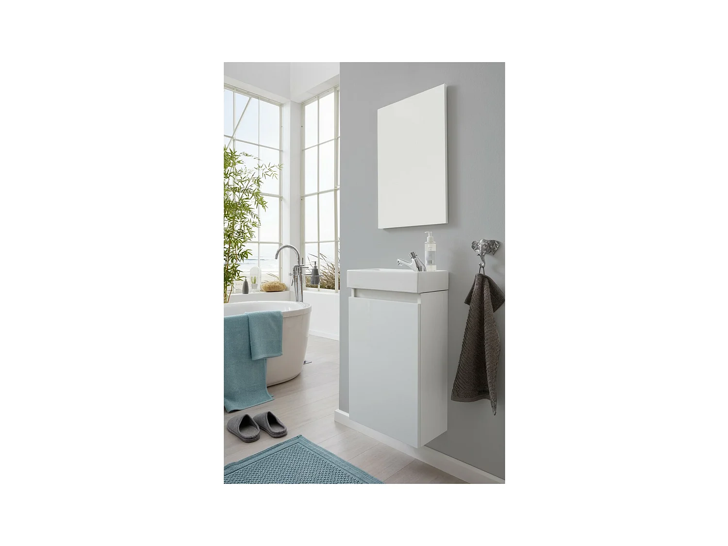 Ensemble de Meubles de Salle de Bain Champ, Blanc, 39x21x60 cm, Seven Design