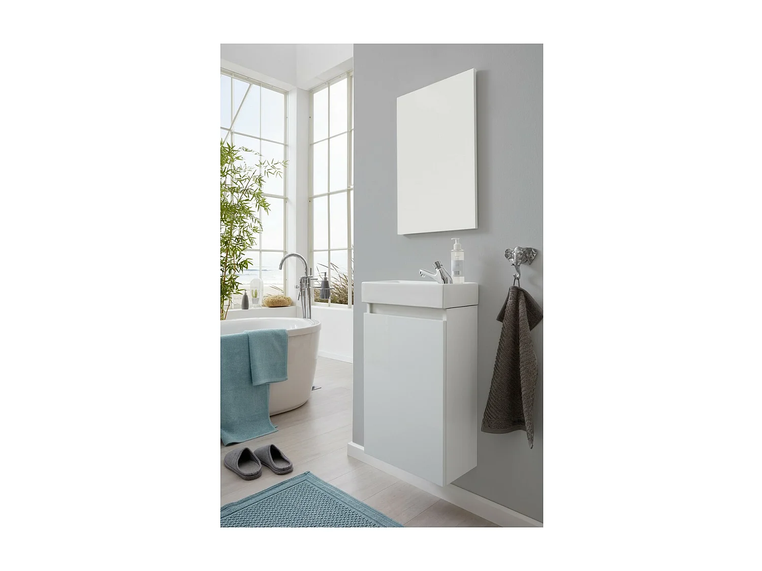 Ensemble de Meubles de Salle de Bain Champ, Blanc, 39x21x60 cm, Seven Design