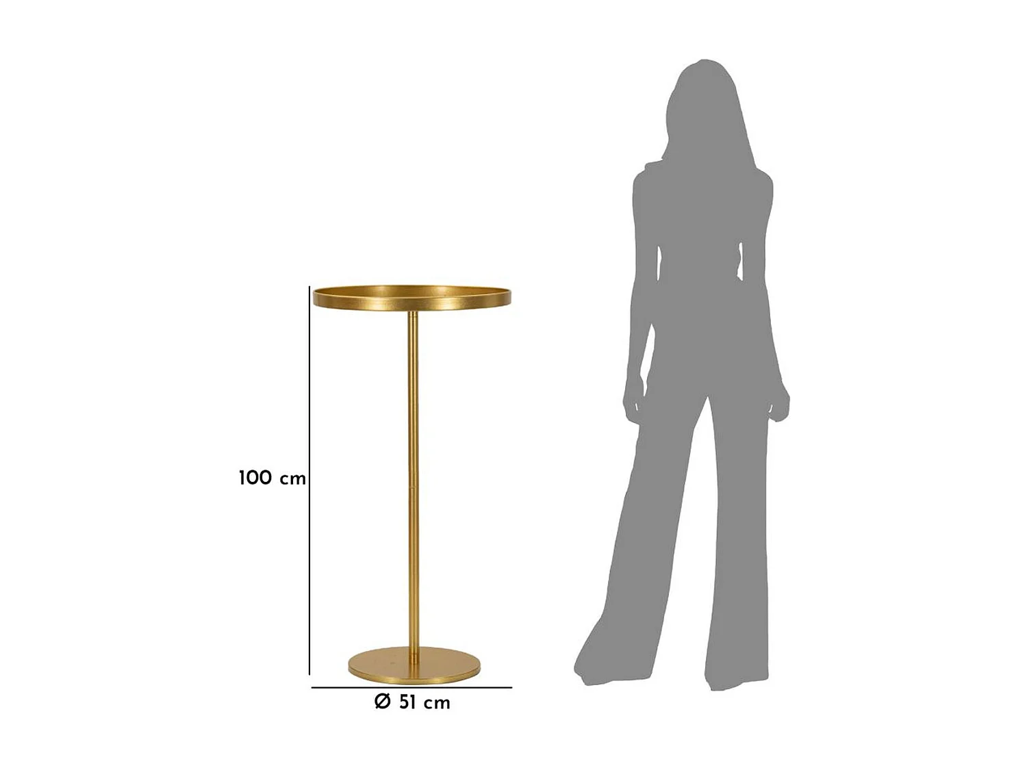 Tavolo MF578, Oro, 51x51x100 cm, Epikasa