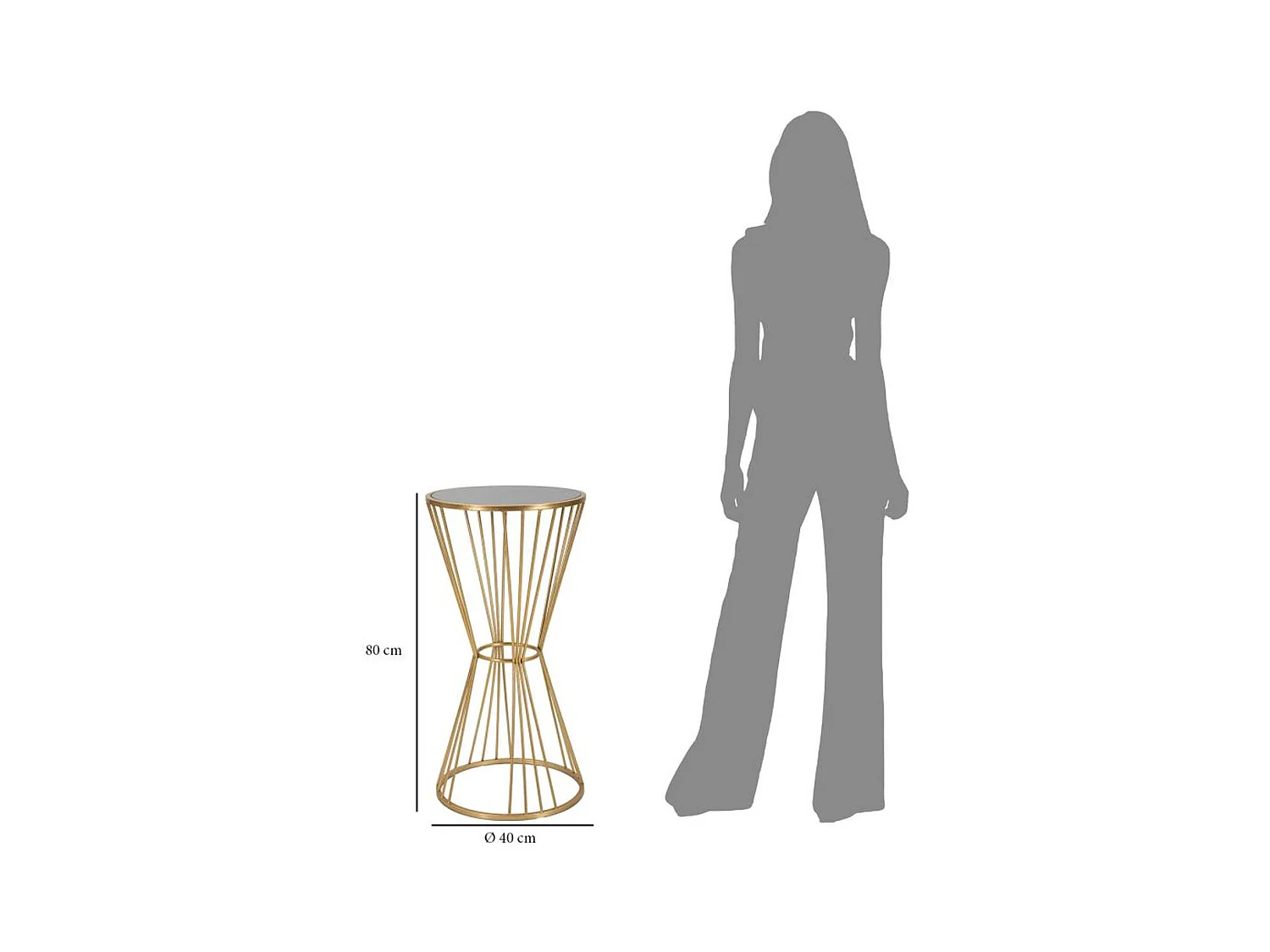 Mesa MF590, Ouro, 40x40x80 cm, Epikasa