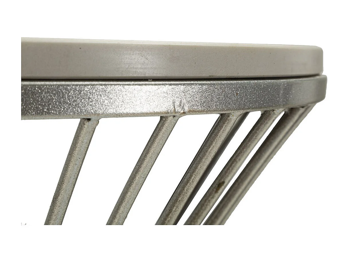 Table à Manger MF581, Argent, 50x50x100 cm, Epikasa