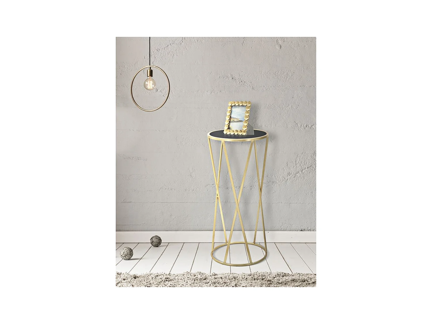 Mesa MF601, Ouro, 35x35x75 cm, Epikasa