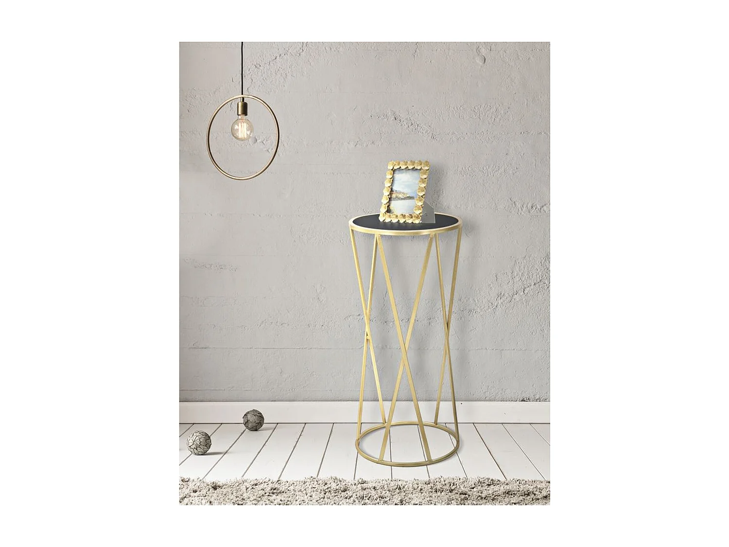 Table d'Appoint MF601, Or, 35x35x75 cm, Seven Design