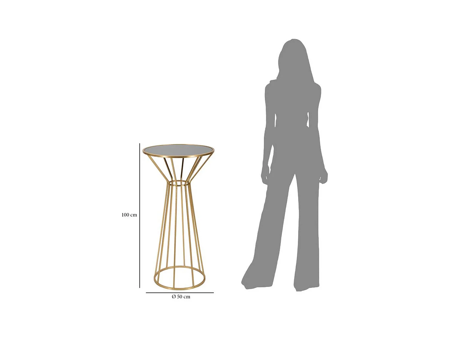 Tavolo MF587, Oro, 50x50x100 cm, Epikasa