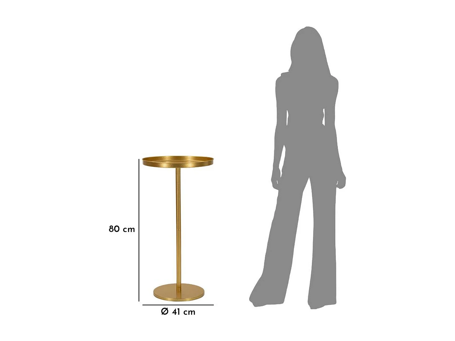 Tavolo MF579, Oro, 41x41x80 cm, Epikasa