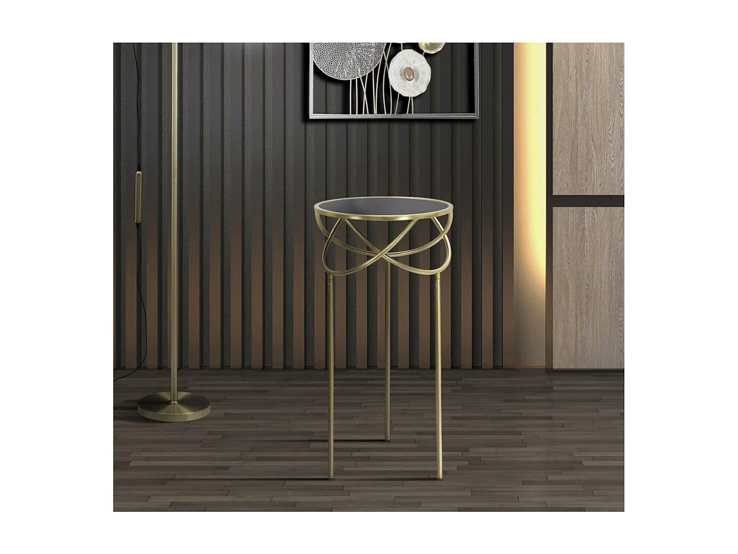 Stolik Kawowy MF593, Złoto, 40x40x80 cm, Seven Design