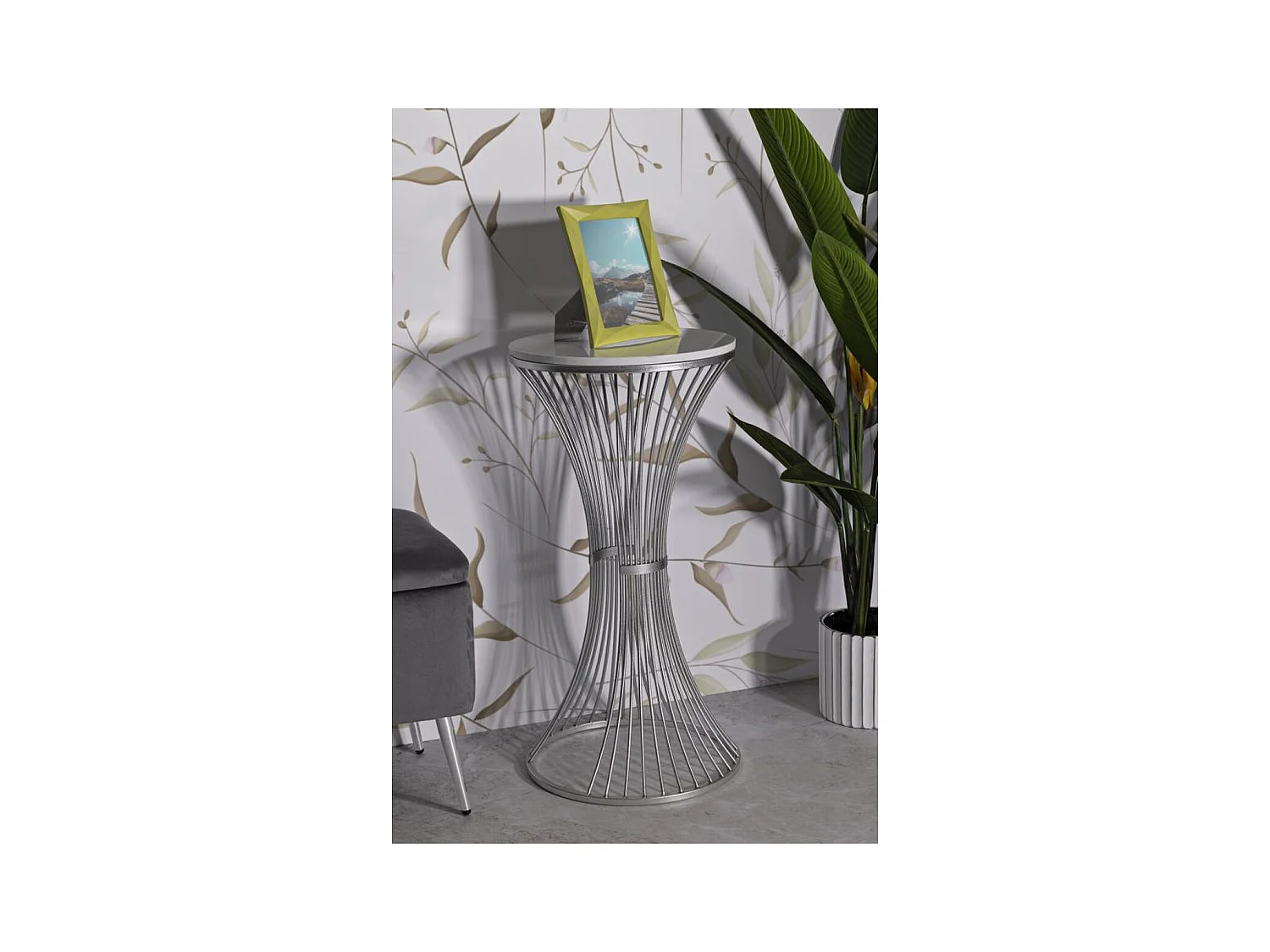 Stolik MF582, Srebrny, 40x40x79 cm, Epikasa