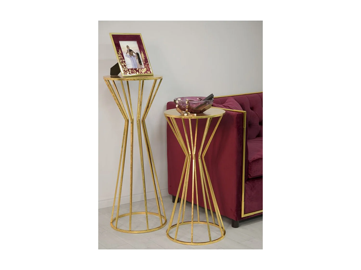 Table à Manger MF580, Or, 38x38x100 cm, Seven Design