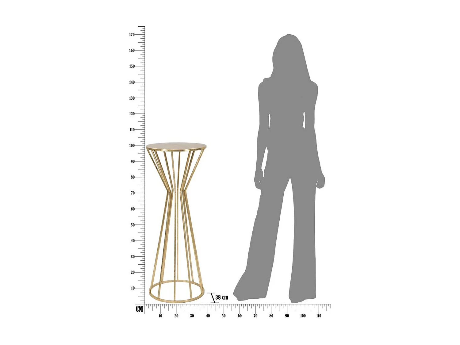 Table à Manger MF580, Or, 38x38x100 cm, Seven Design