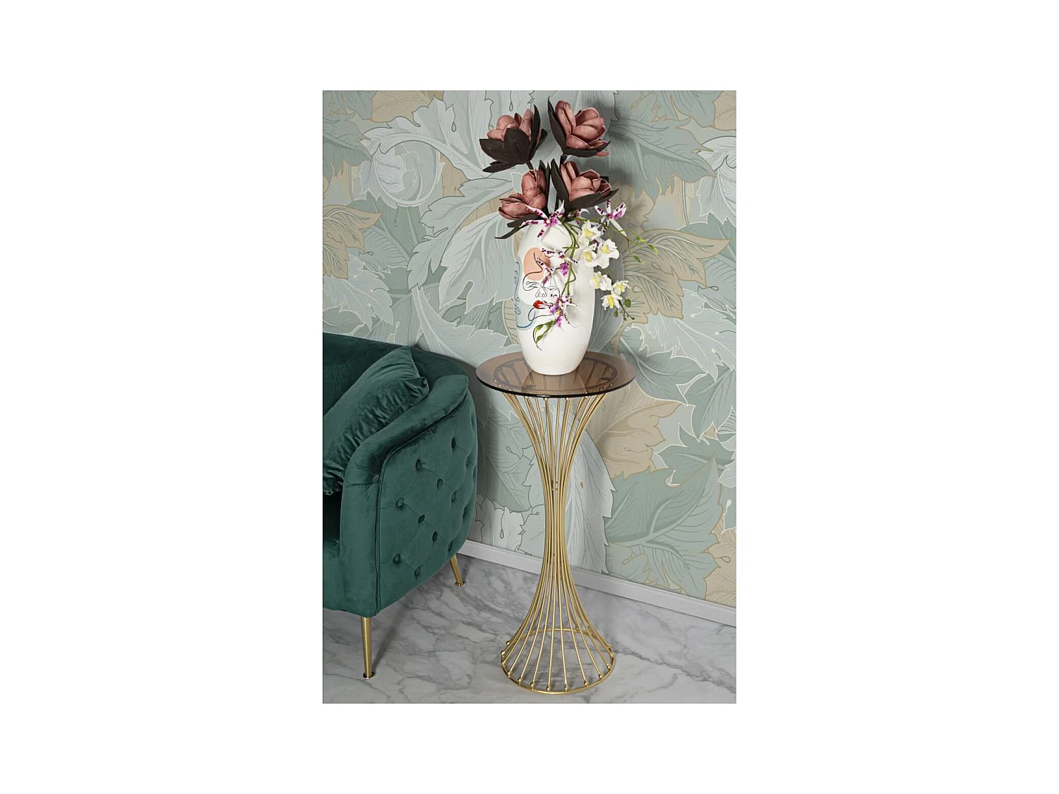 Mesa MF599, Oro, 40x40x82 cm, Epikasa