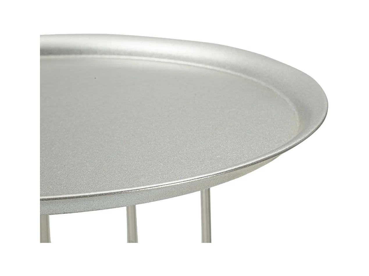 Stolik MF583, Srebrny, 40x40x76 cm, Epikasa