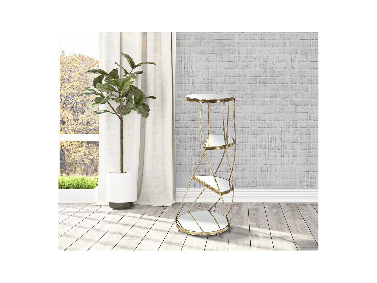 Tafel MF585, Goud, 38x38x86 cm, Epikasa