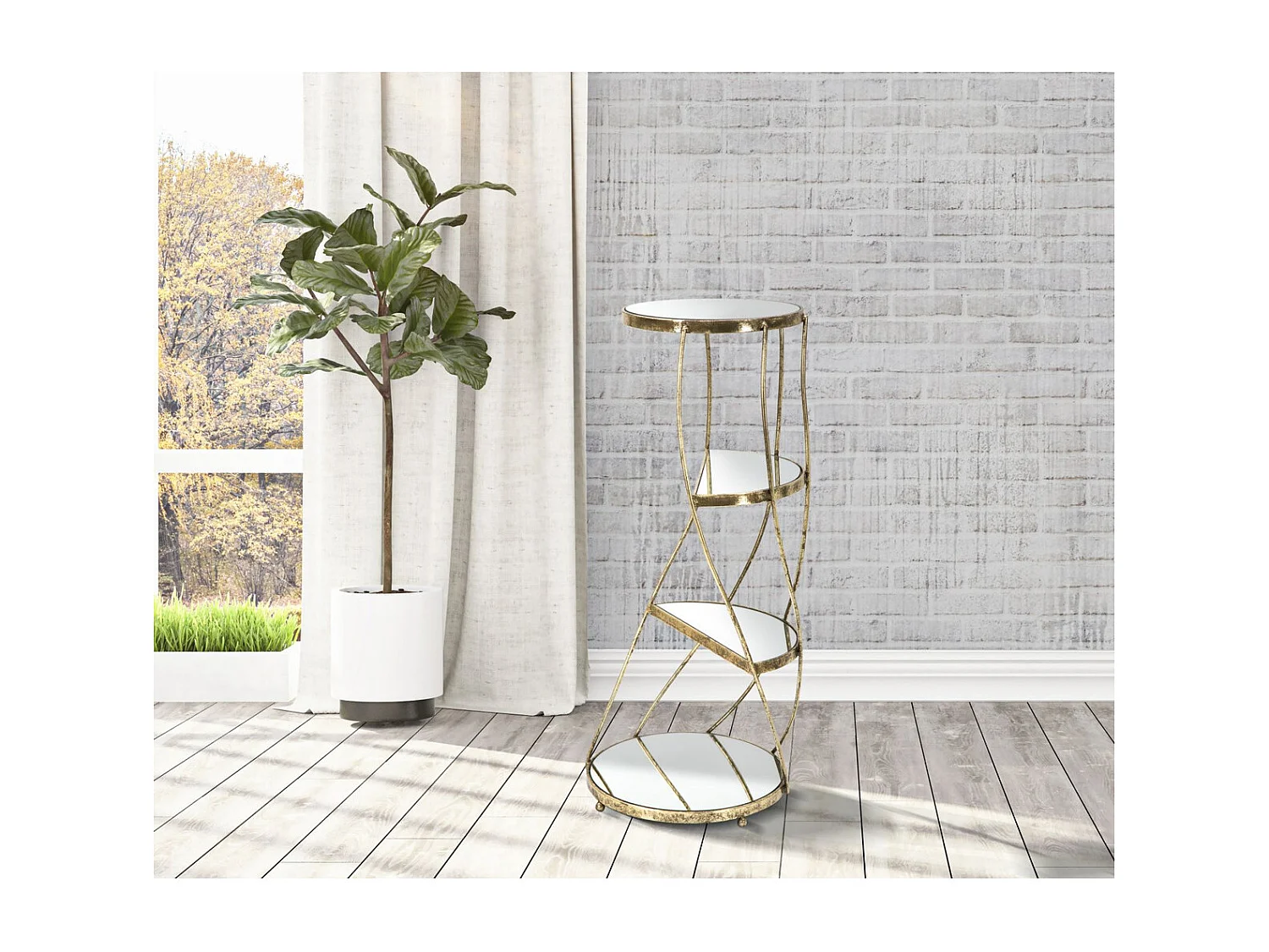 Stolik Kawowy MF585, Złoto, 38x38x86 cm, Seven Design