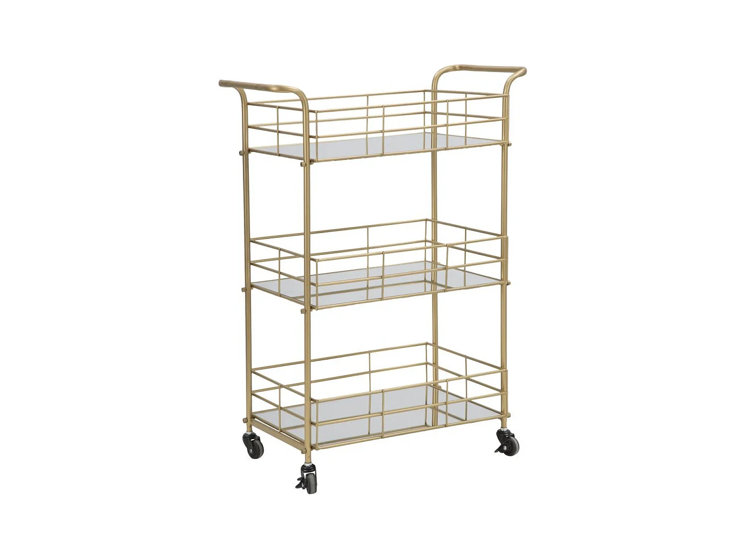 Chariot de Cuisine MF4, Or, 60x30,5x80 cm, Epikasa
