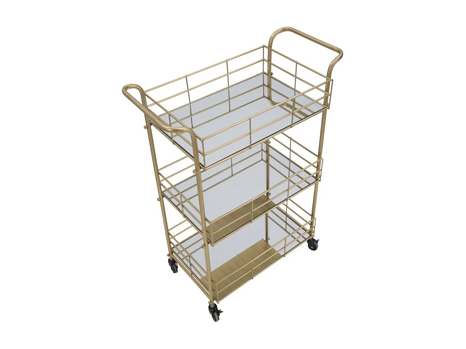 Chariot de Cuisine MF4, Or, 60x30,5x80 cm, Seven Design