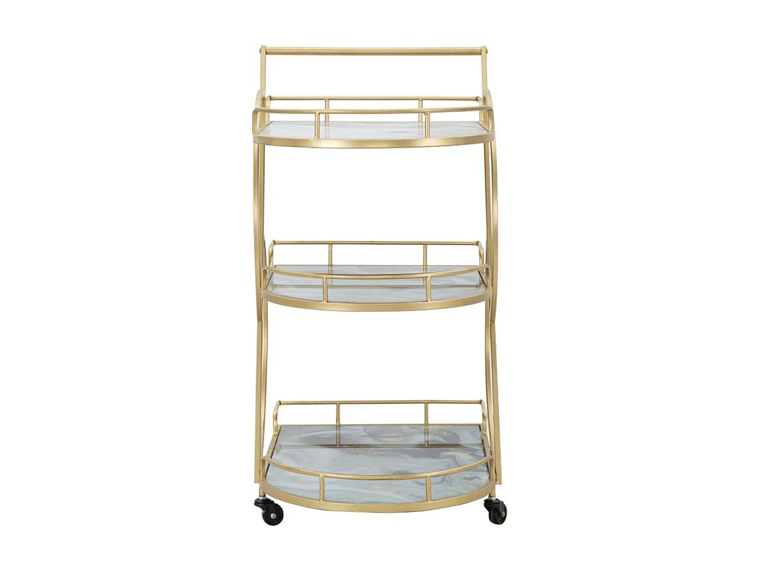 Chariot de Cuisine MF2, Or, 71x45,5x84,5 cm, Seven Design