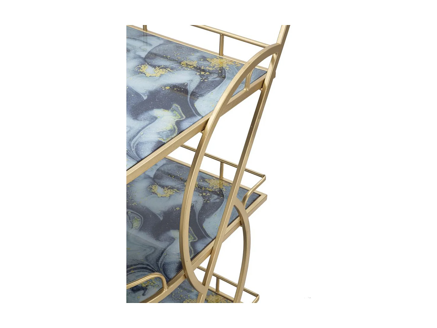 Chariot de Cuisine MF2, Or, 71x45,5x84,5 cm, Seven Design