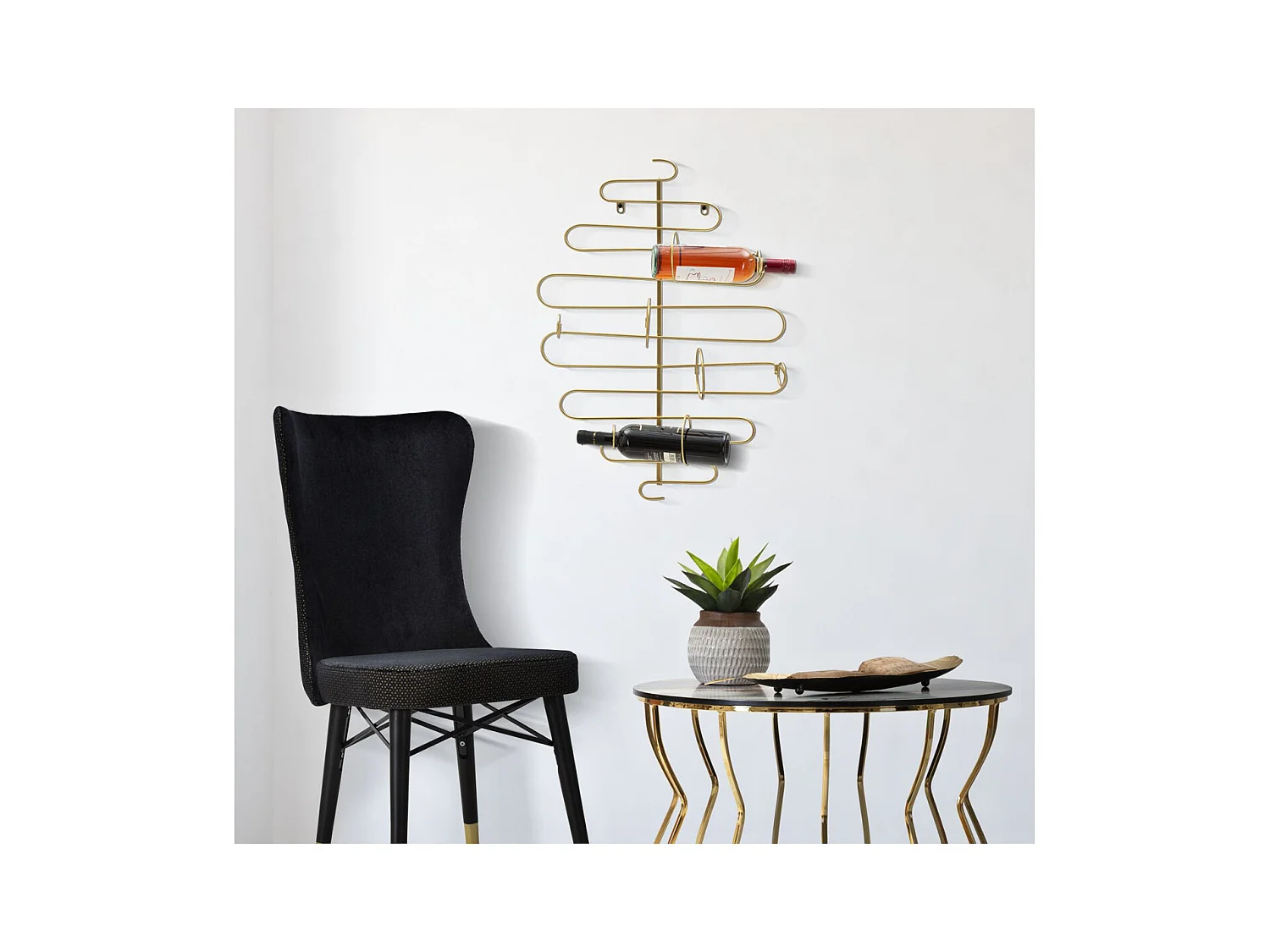 Porta Bottiglie MF326, Oro, 53x13x72 cm, Epikasa