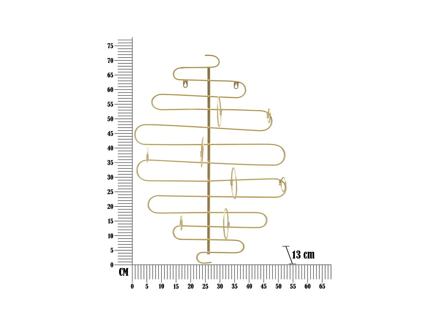 Porta Bottiglie MF326, Oro, 53x13x72 cm, Epikasa