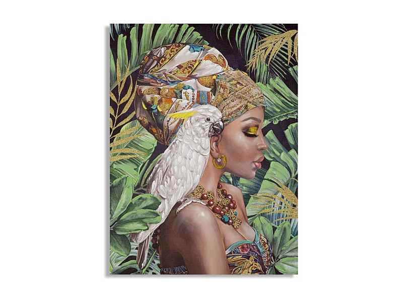 Stampa su Tela Tropicale 2, Multicolore, 120x3x90 cm, Epikasa