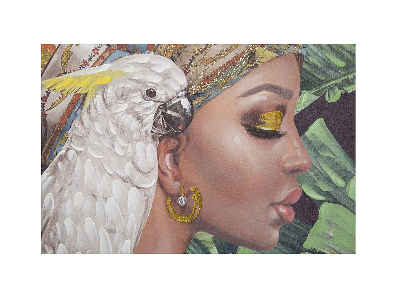 Stampa su Tela Tropicale 2, Multicolore, 120x3x90 cm, Epikasa