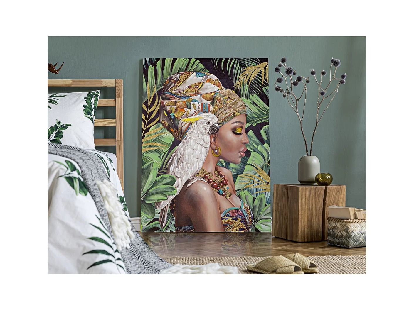 Stampa su Tela Tropicale 2, Multicolore, 120x3x90 cm, Epikasa