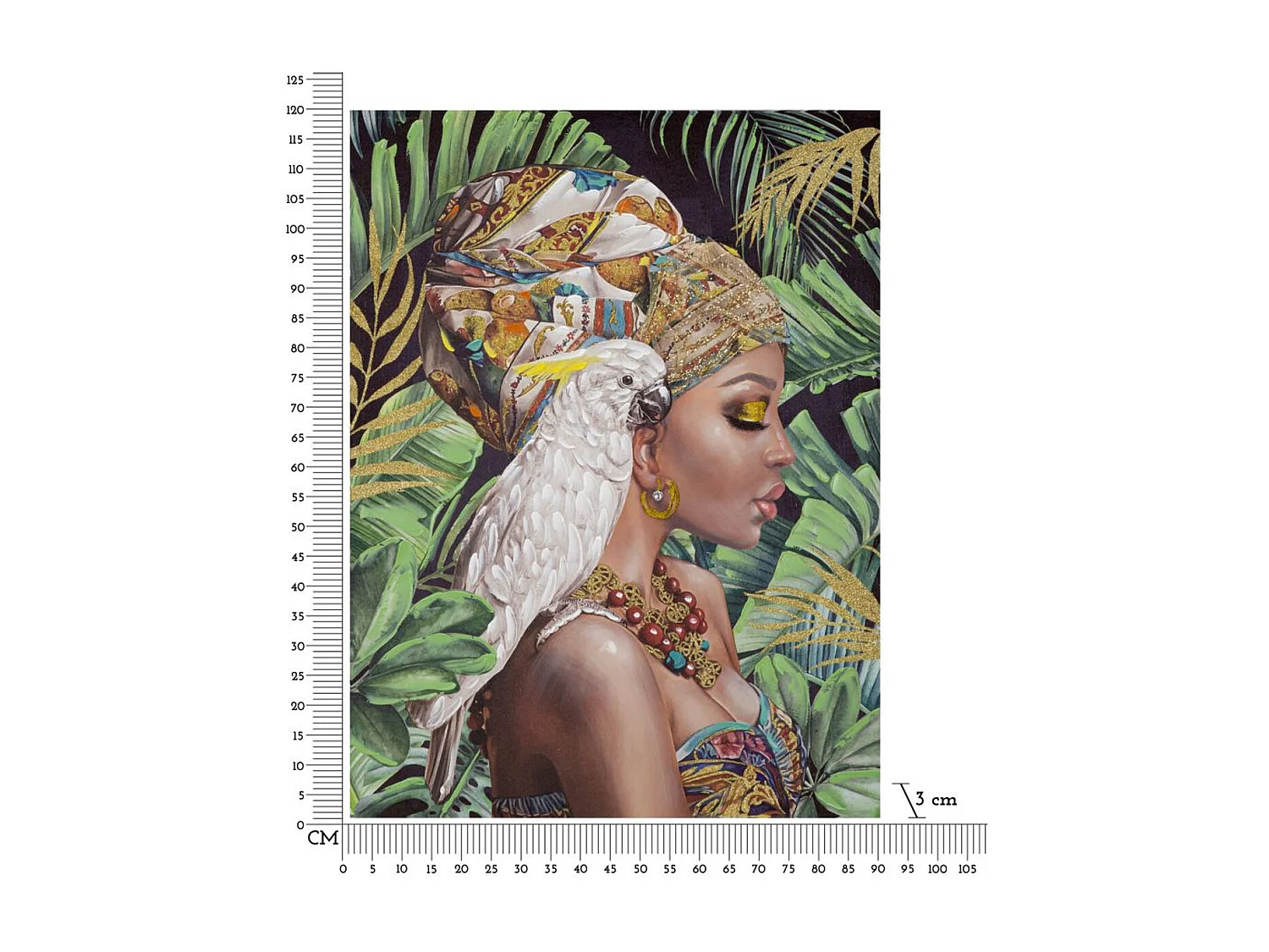 Stampa su Tela Tropicale 2, Multicolore, 120x3x90 cm, Epikasa