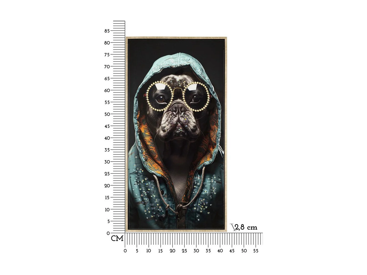 Stampa su Tela Cane 12, Multicolore, 42,5x2,8x82,5 cm, Epikasa