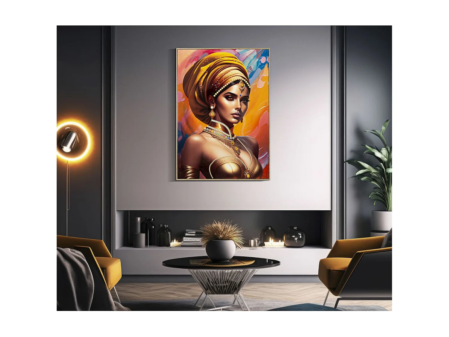 Impression sur Toile Afrique 23, Multicouleur, 72x4,5x102 cm, Seven Design