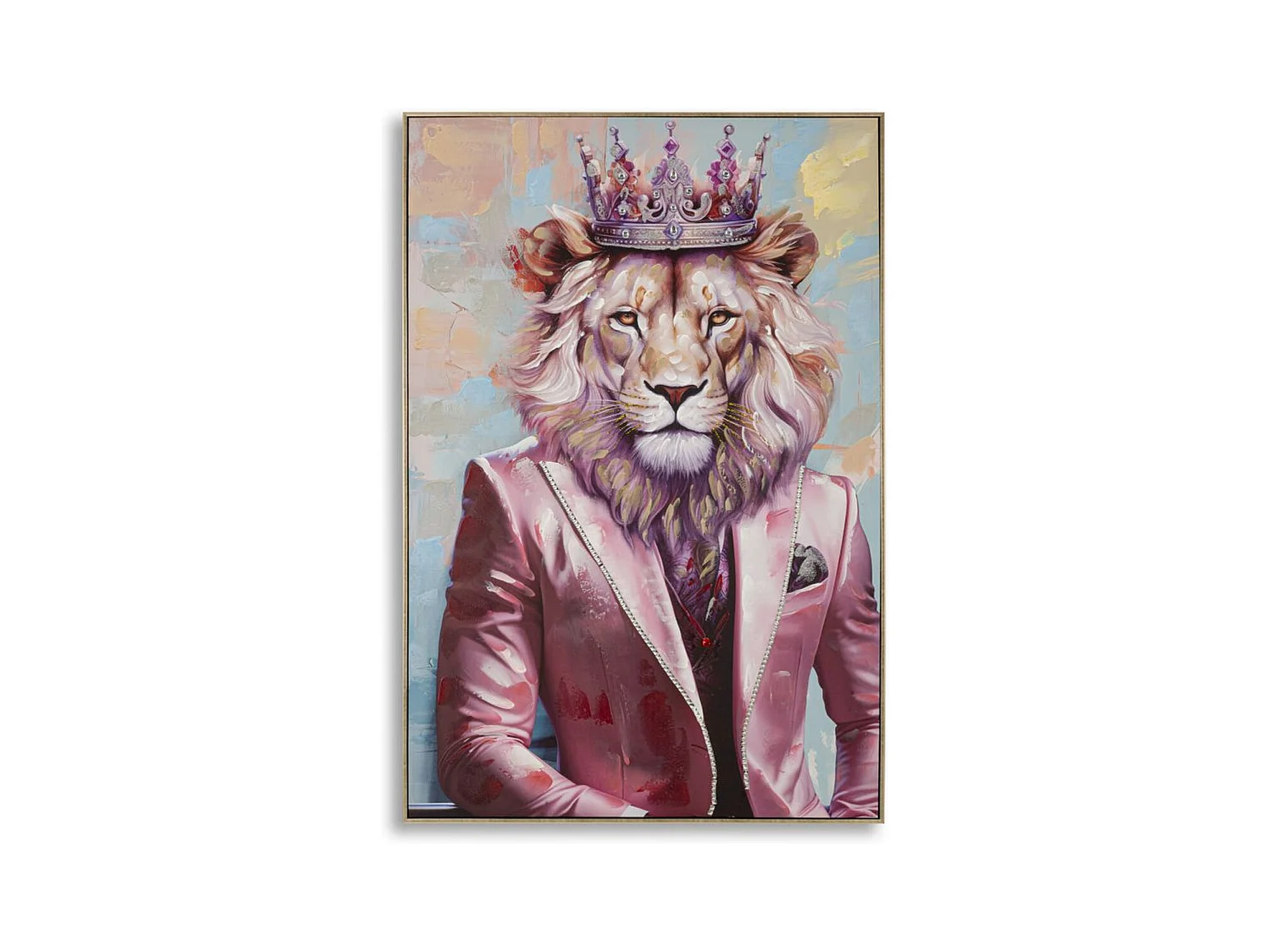 Stampa su Tela Leone, Multicolore, 82x4,5x122 cm, Epikasa