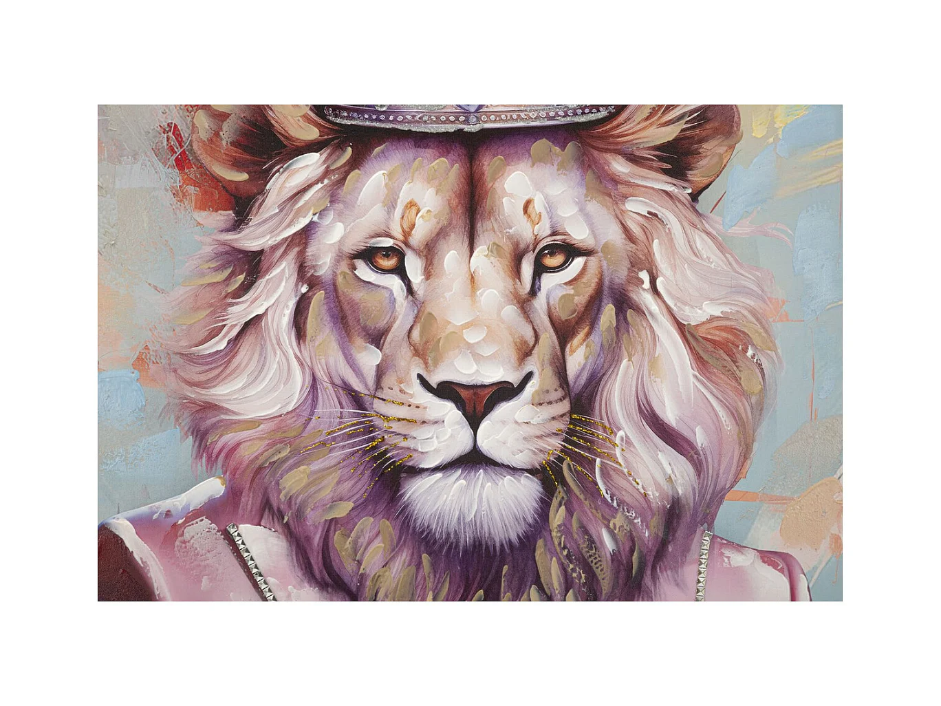 Stampa su Tela Leone, Multicolore, 82x4,5x122 cm, Epikasa