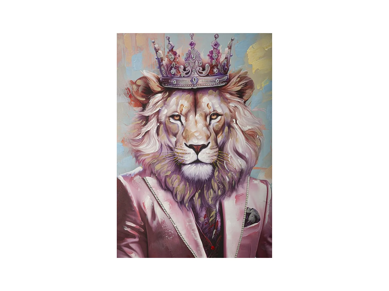 Stampa su Tela Leone, Multicolore, 82x4,5x122 cm, Epikasa