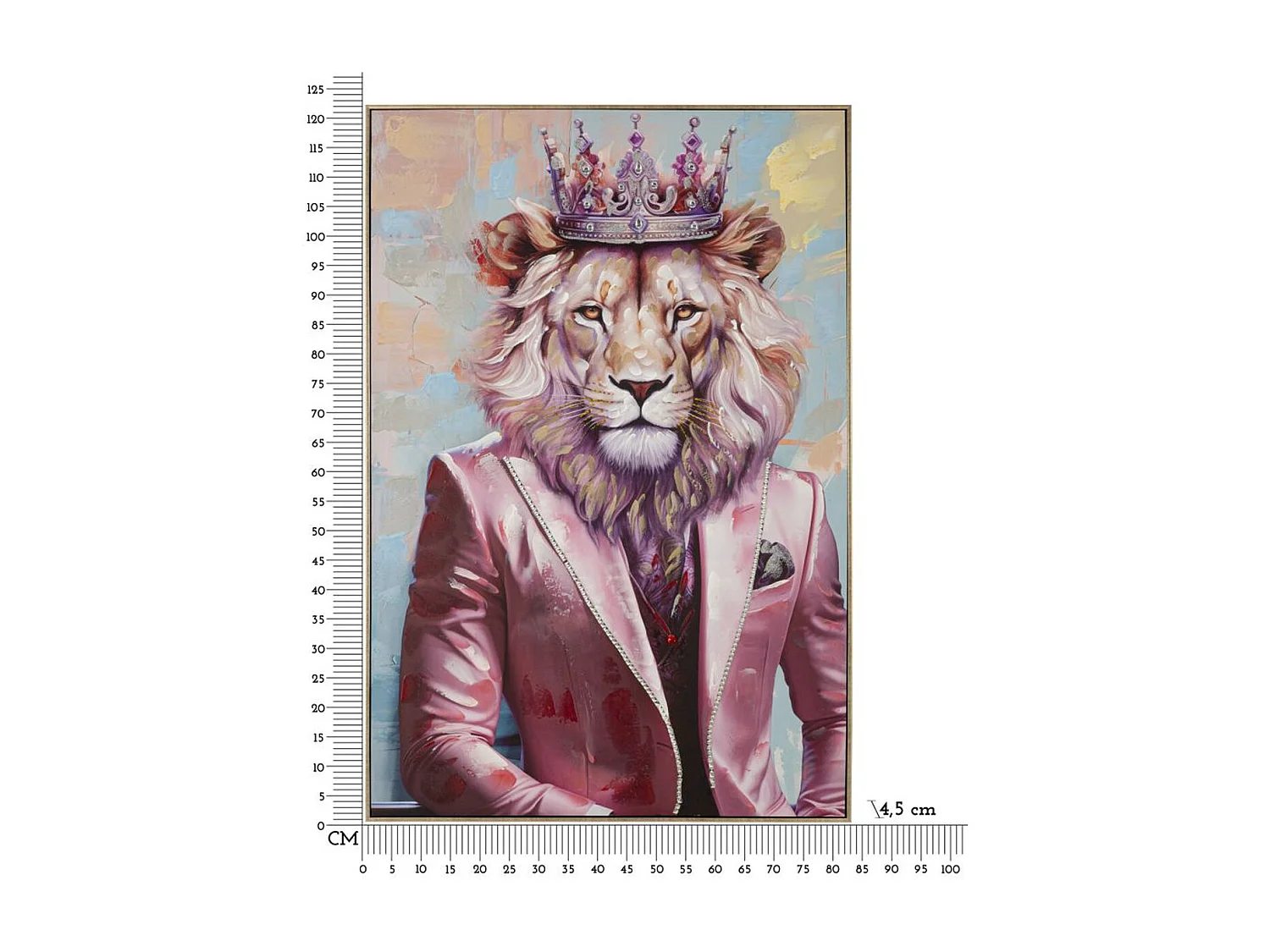 Stampa su Tela Leone, Multicolore, 82x4,5x122 cm, Epikasa