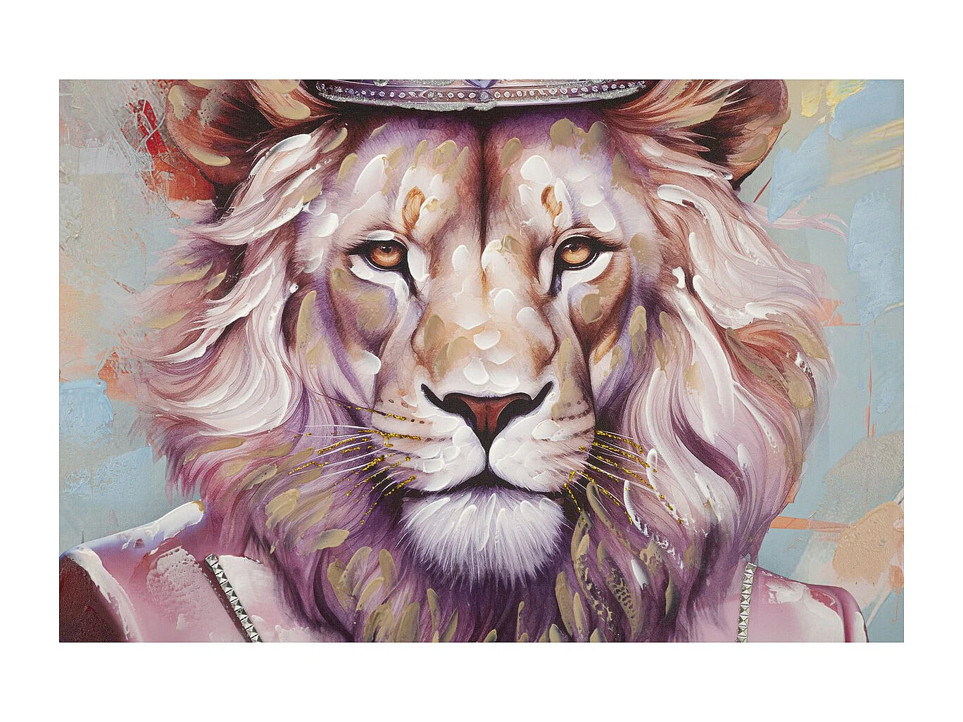 Wydruk na Płótnie Lew, Wielokolorowy, 82x4,5x122 cm, Epikasa