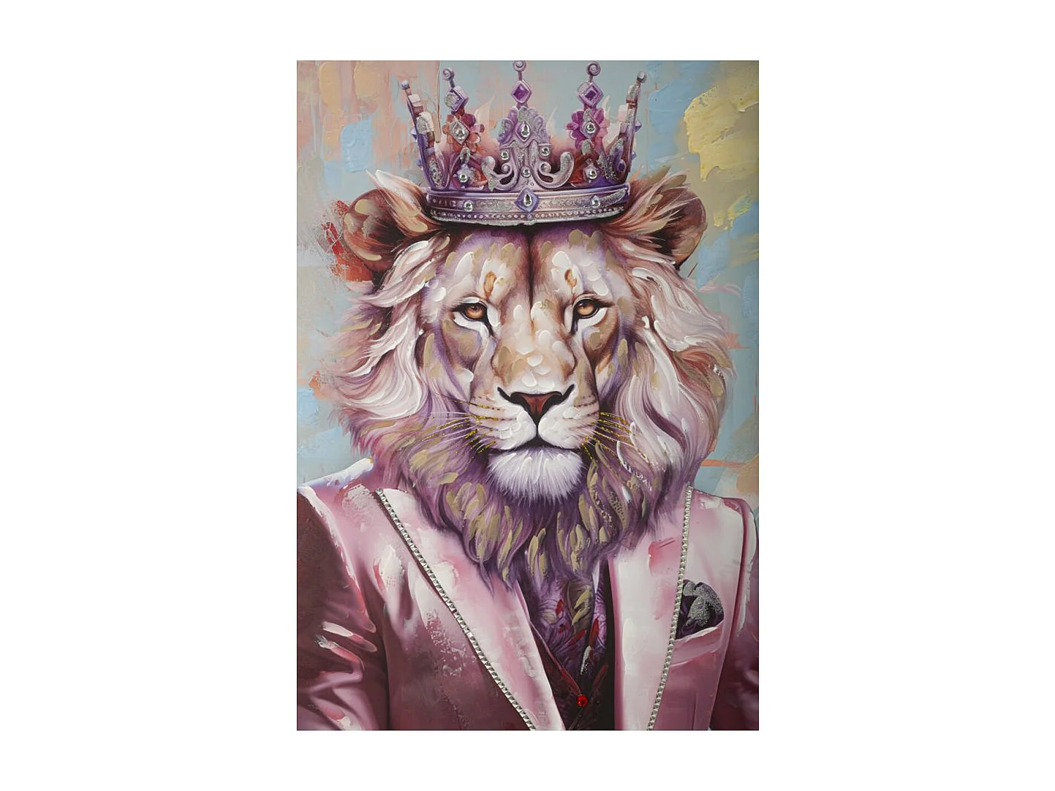 Wydruk na Płótnie Lew, Wielokolorowy, 82x4,5x122 cm, Epikasa