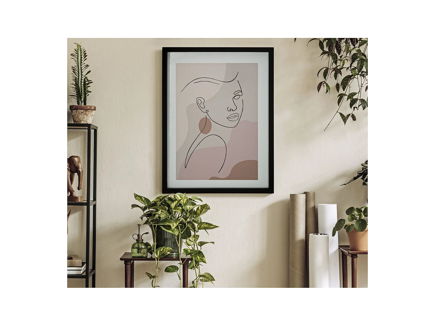 Wydruk na Płótnie z Ramą Twarz 20, Wielokolorowy, 35x2x47 cm, Epikasa