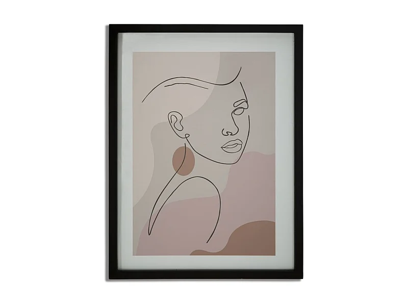 Wydruk na Płótnie z Ramą Twarz 20, Wielokolorowy, 35x2x47 cm, Seven Design