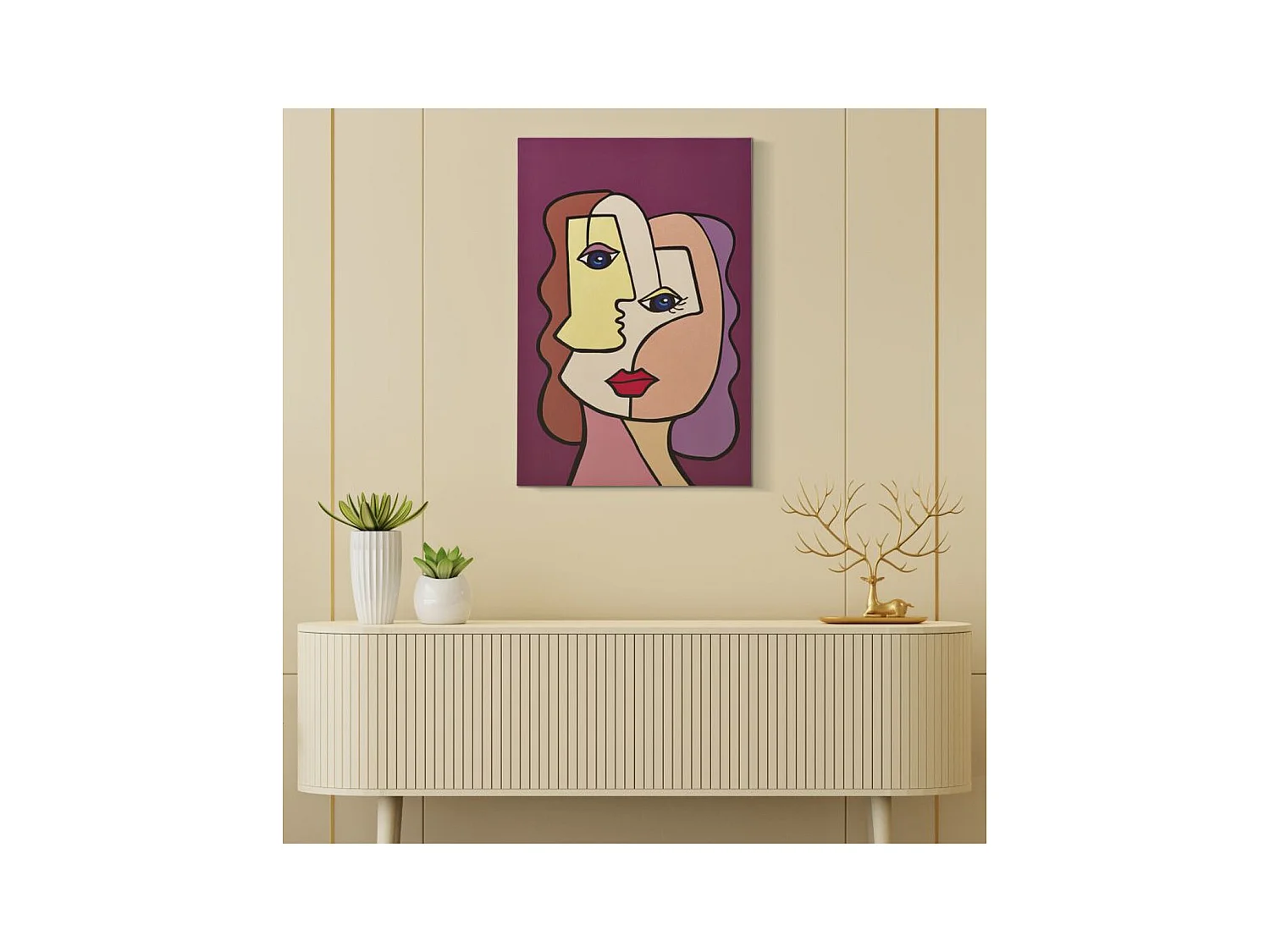 Wydruk na Płótnie Twarz 14, Wielokolorowy, 60x3x90 cm, Epikasa