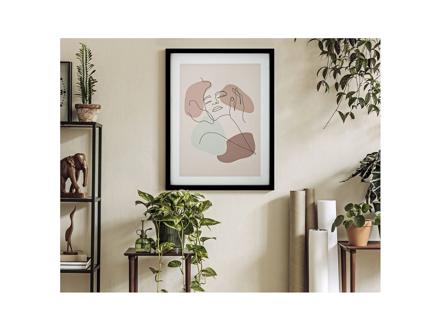 Impression sur Toile avec Cadre Visage 19, Multicouleur, 35x2x47 cm, Epikasa