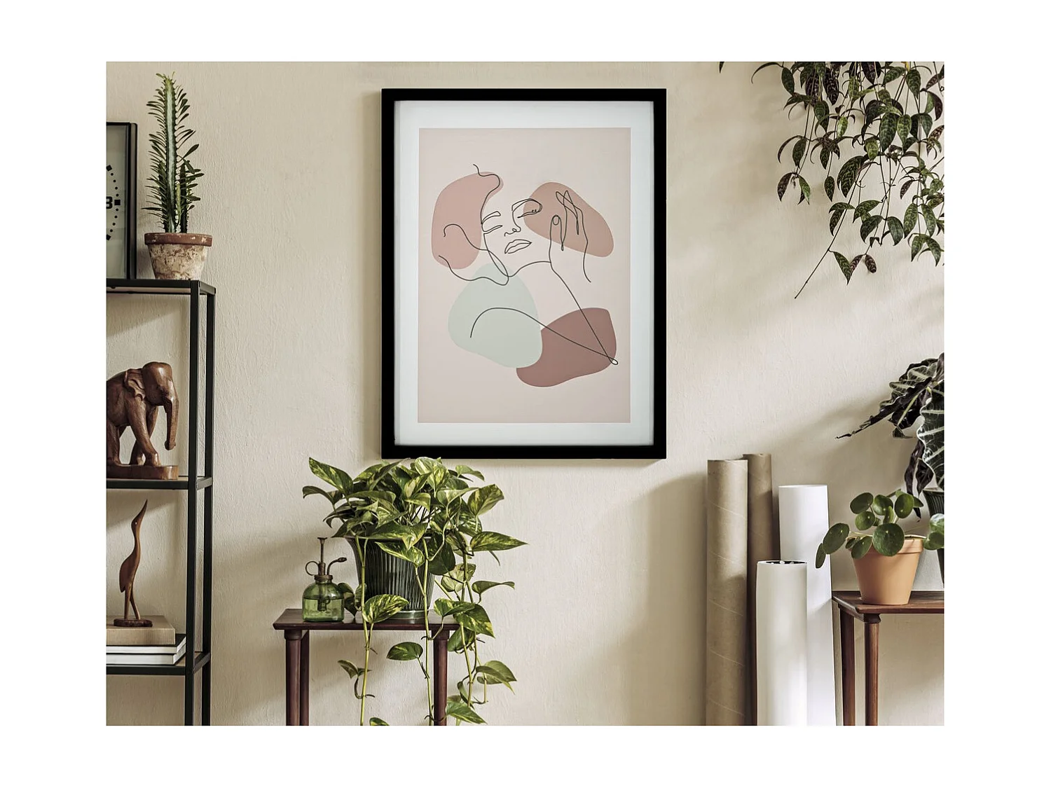 Wydruk na Płótnie z Ramą Twarz 19, Wielokolorowy, 35x2x47 cm, Seven Design