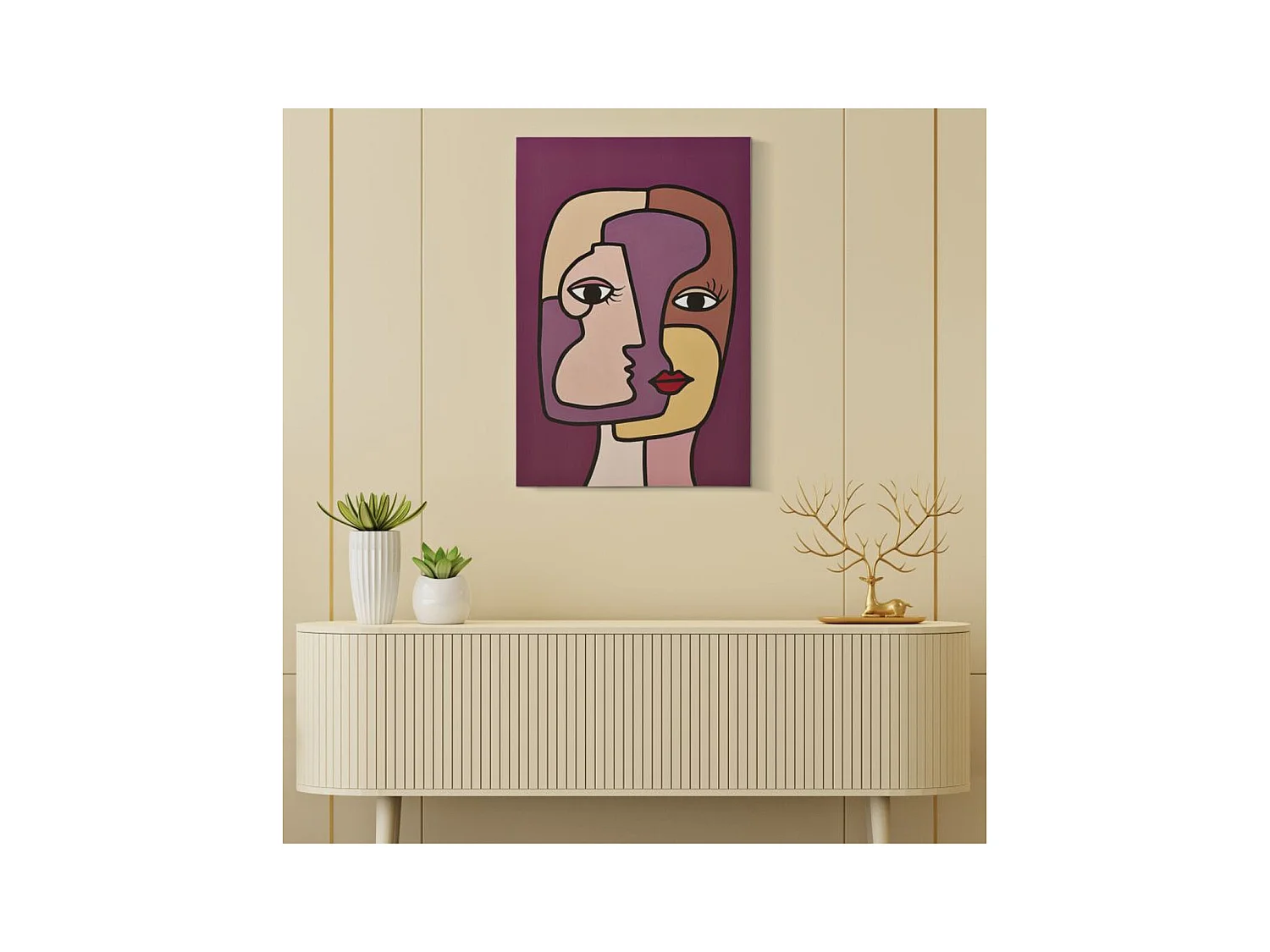 Wydruk na Płótnie Twarz 13, Wielokolorowy, 60x3x90 cm, Epikasa