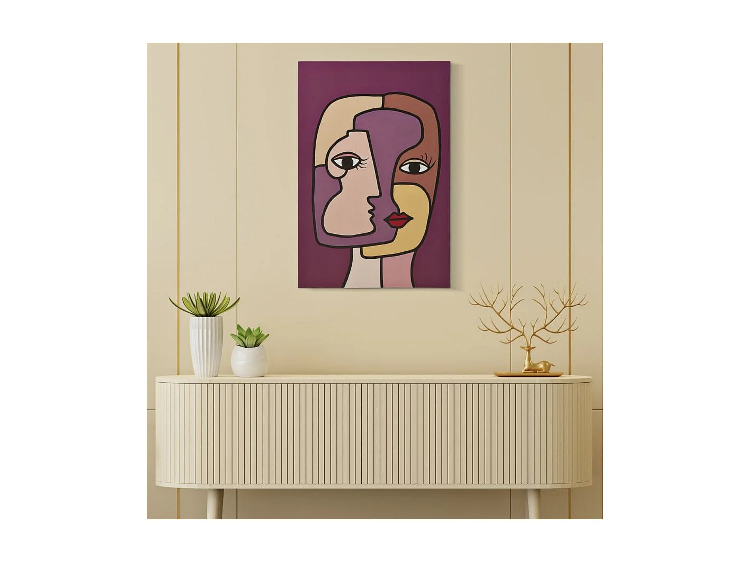 Wydruk na Płótnie Twarz 13, Wielokolorowy, 60x3x90 cm, Seven Design