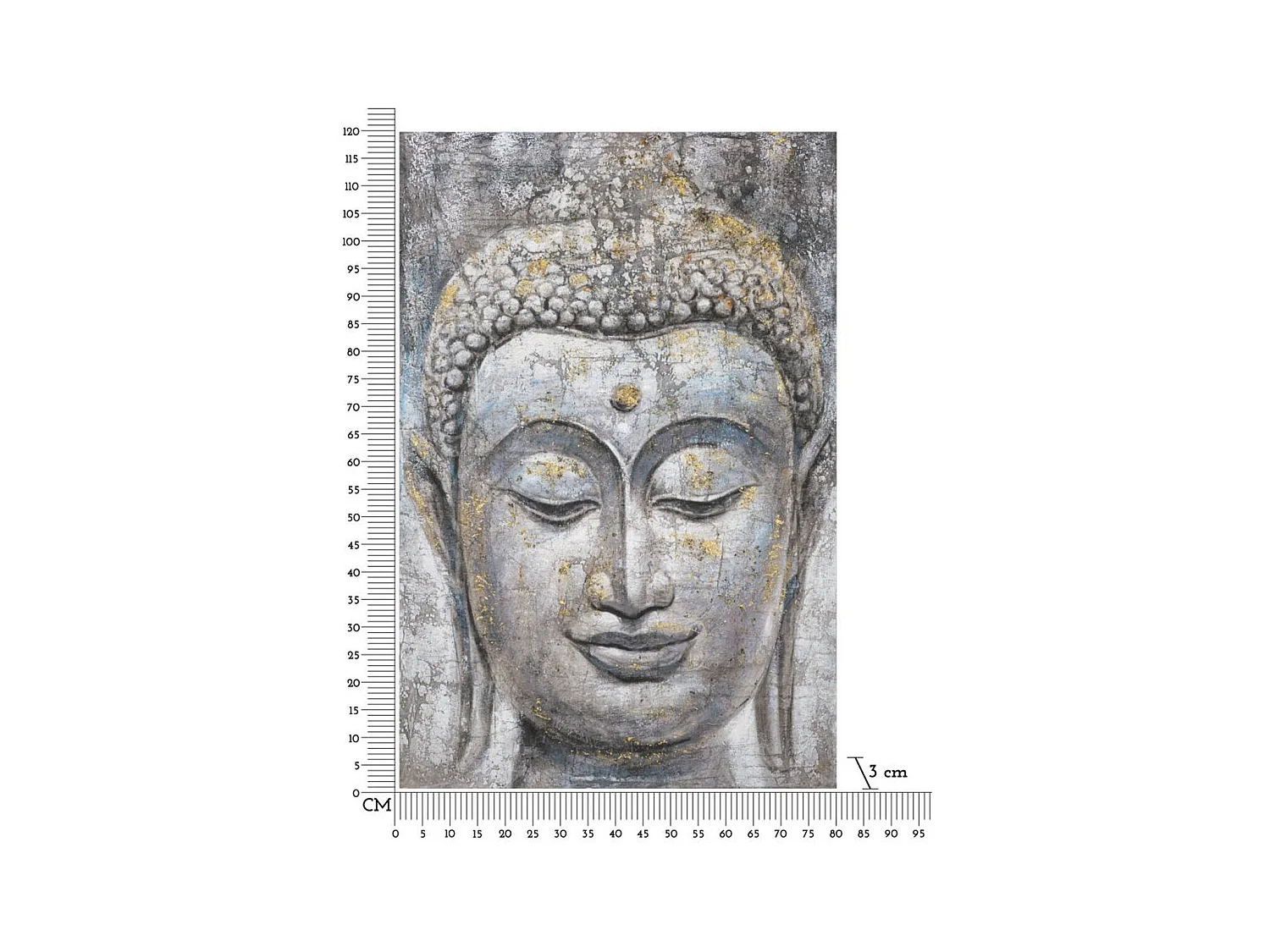 Stampa su Tela Buddah 1, Multicolore, 80x3x120 cm, Epikasa
