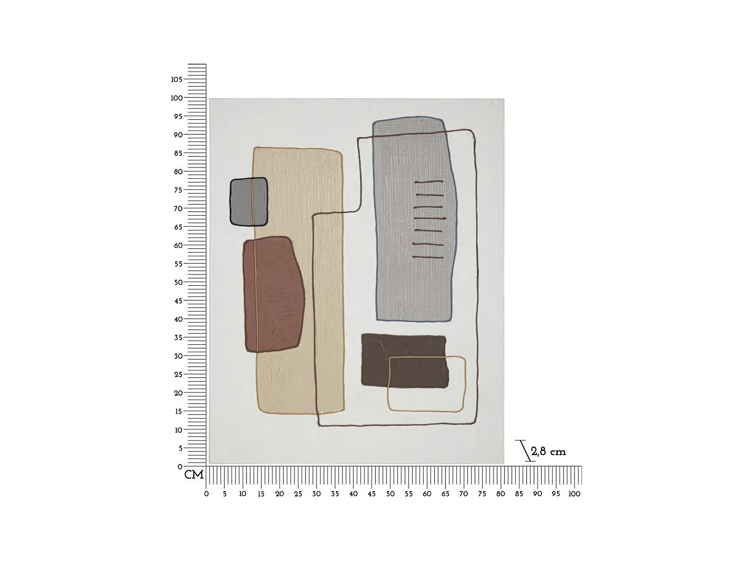 Wydruk na Płótnie Geometryczny 24, Wielokolorowy, 80x2,8x100 cm, Epikasa