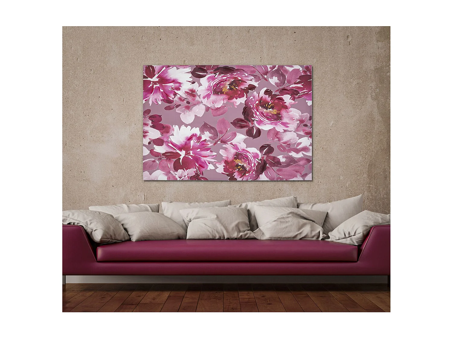 Impression sur Toile Fleurs 60, Multicouleur, 80x3x120 cm, Epikasa