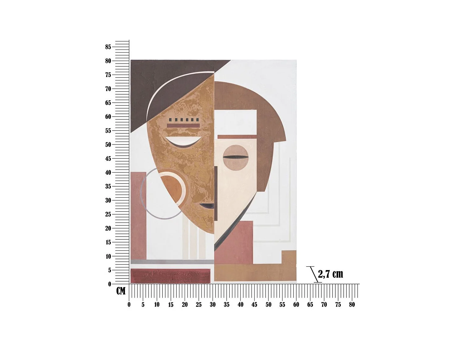 Wydruk na Płótnie Twarz 18, Wielokolorowy, 60x2,7x80 cm, Epikasa
